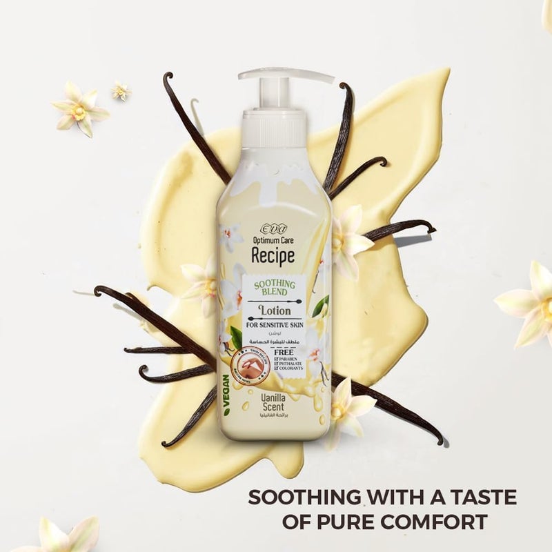 Eva Cosmetics Eva Optimum Care Recipe Soothing Blend Lotion with Vanilla Scent for Sensitive Skin, 370 ml - Image 4